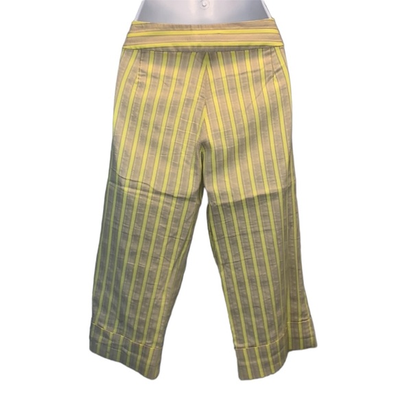 Colette Dinnigan Yellow & Tan Capri Pants Size M - Picture 3 of 3